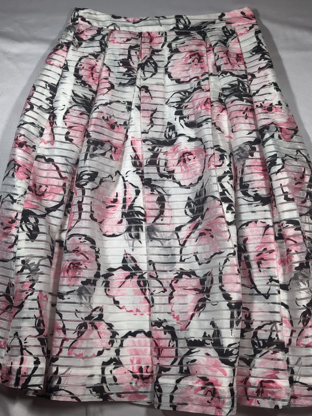 Karl Lagerfeld Pink Floral Pleated Circle Skirt